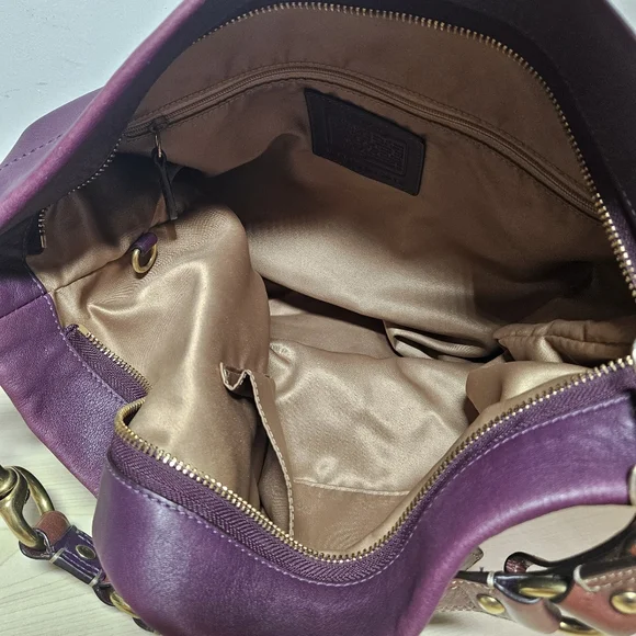 Vintage COACH Carly Hobo Bag Purse Purple Large Y2K No. F0882-10616 - Picture 15 of 16